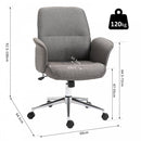 Vinsetto Rocking Office Chair w/ Arm Rest on Wheels Adjustable Height Light Grey