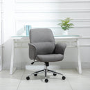 Vinsetto Rocking Office Chair w/ Arm Rest on Wheels Adjustable Height Light Grey