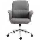 Vinsetto Rocking Office Chair w/ Arm Rest on Wheels Adjustable Height Light Grey
