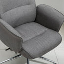 Vinsetto Rocking Office Chair w/ Arm Rest on Wheels Adjustable Height Light Grey
