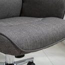 Vinsetto Rocking Office Chair w/ Arm Rest on Wheels Adjustable Height Light Grey