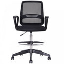 Vinsetto Tall Ergonomic Mesh Back Chair for Office Desk with Adjustable Height Footrest and 360 Swivel - Black