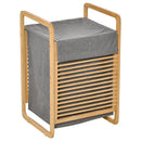 Bamboo Laundry Hamper Basket with Removable Fabric Liner for Bathroom Utility
