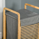 Bamboo Laundry Hamper Basket with Removable Fabric Liner for Bathroom Utility