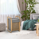Bamboo Laundry Hamper Basket with Removable Fabric Liner for Bathroom Utility