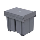 HOMCOM Kitchen Recycling Pull Out Waste Bin 40L - Grey