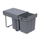 HOMCOM Kitchen Recycling Pull Out Waste Bin 40L - Grey
