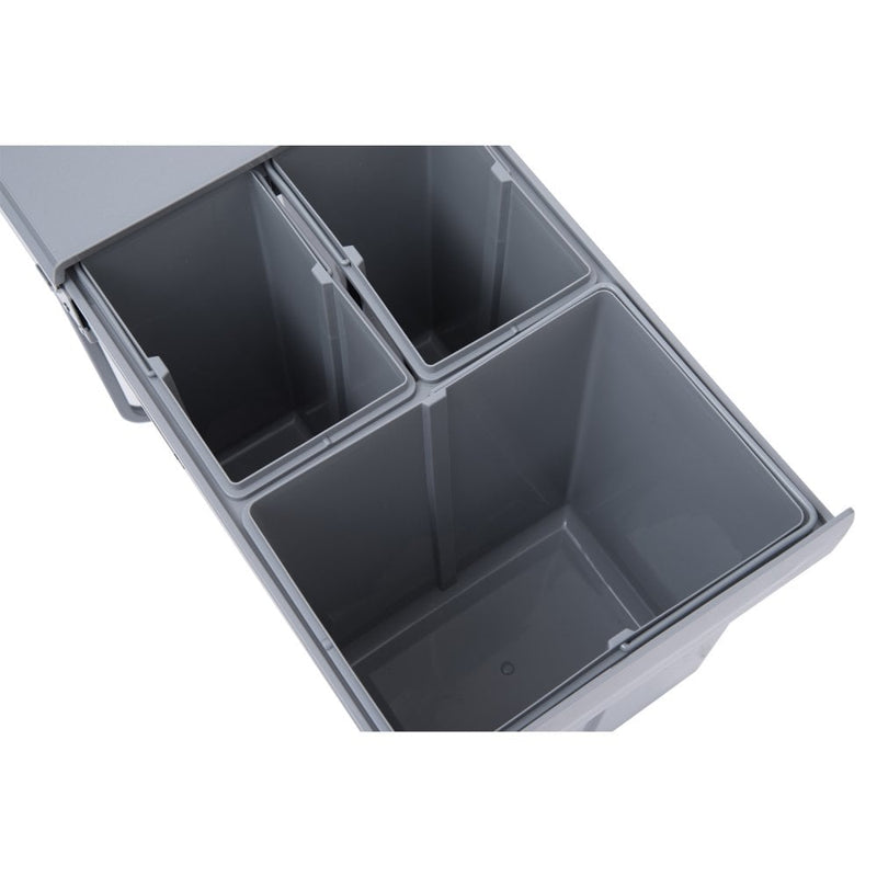 HOMCOM Kitchen Recycle Waste Bin Pull Out Soft Close Dustbin Recycling Cabinet Trash Can 40L - Grey
