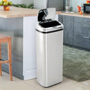 HOMCOM 50L Motion Sensor ABS Rubbish Bin Silver/Black