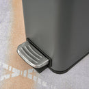 HOMCOM 5L Steel Step Trash Can With Quiet-Closed Lid, Silent And Gentle Open, Oversized Pedal, Back Pull Ring, For Living Room, Kitchen, Dorm, Office Bin Open