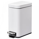 HOMCOM 5L Rectangular Steel Pedal Bin White