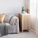 Drop Leaf Table Folding Computer Desk Workstation for Small Space W/ 2 Storage Shelves Cubes-Oak/White Colour