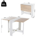 Drop Leaf Table Particle Board Wooden Folding Dining Writing Computer Desk Workstation - Oak White