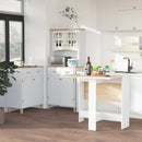 Drop Leaf Table Particle Board Wooden Folding Dining Writing Computer Desk Workstation - Oak White