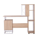 Workstation Computer Writing Desk W/2 Drawers Multi-Shelves-Oak/White