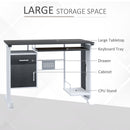 Computer Desk Home Office Workstation W/ Sliding Keyboard Tray Storage Drawers & Host Box Shelf-Black/Dark Walnut