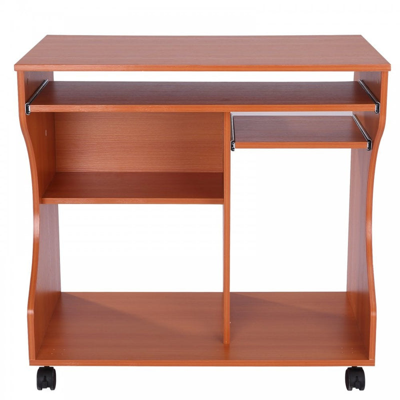 Computer Desk Laptop Writing Table Storage Shelf Workstation Wheels Ch