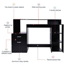 Wooden Computer Desk PC Table Modern Home Office Writing Workstation Furniture Printer Shelf Rack W/ Storage Drawer & Shelves (Black) Executive