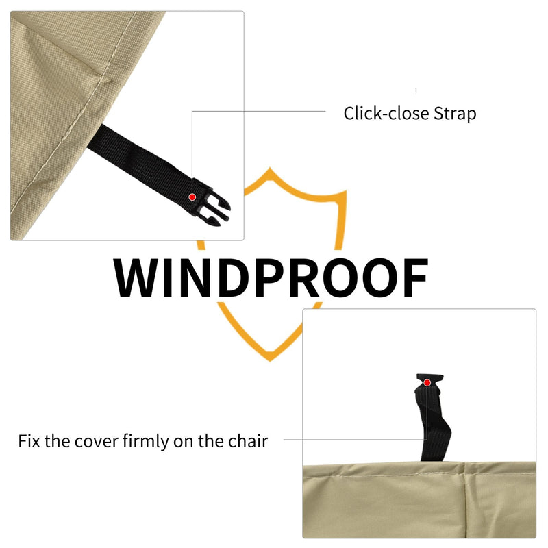 Outsunny Waterproof Garden Wicker Chairs Cover Patio Rattan Seat Protector 600D Oxford Cloth L70*W90*H115cm