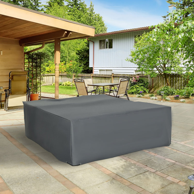 Outsunny Outdoor & Garden Furniture Rectangular Dining Set Cover Water UV Resistant Protection Oxford Fabric - Grey