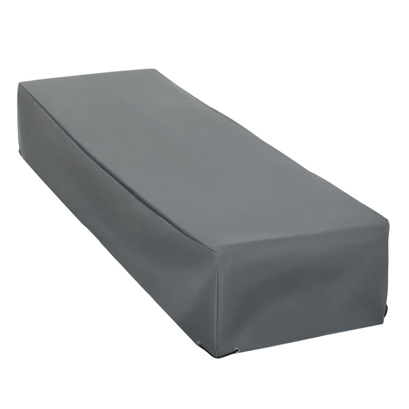 Outsunny 200x73cm Outdoor & Garden Furniture Rectangular Cover Suitable for sunbed Water UV Resistant Protection Oxford Fabric Rattan Lounge Clean Cover Grey Protective