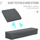 Outsunny 200x73cm Outdoor & Garden Furniture Rectangular Cover Suitable for sunbed Water UV Resistant Protection Oxford Fabric Rattan Lounge Clean Cover Grey Protective