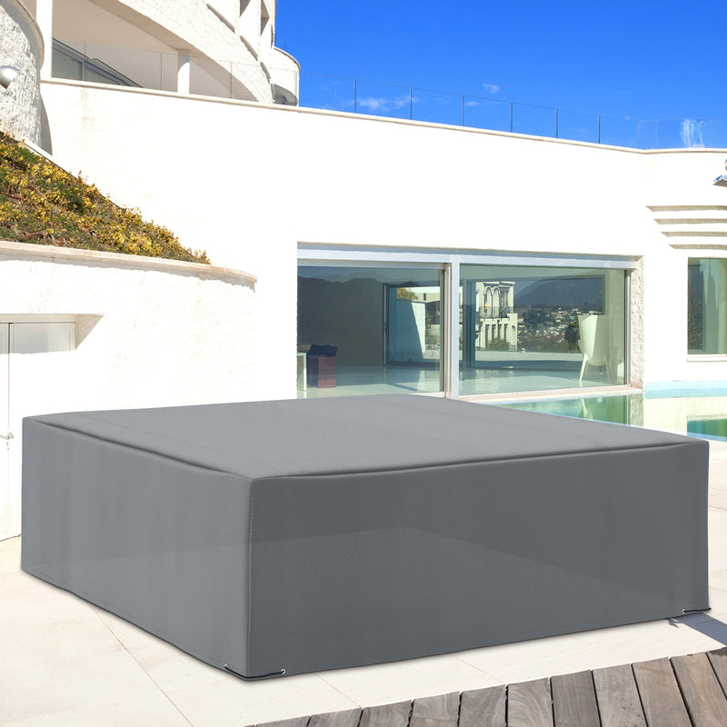 Outsunny Outdoor & Garden Furniture Rectangular Cover Water UV Resistant Protection Oxford Fabric - Grey