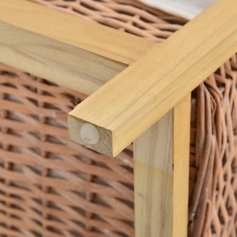 Wicker 3-Tier Storage Basket Shelf Brown