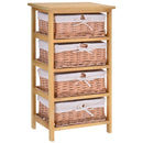 Wicker 4-Tier Storage Basket Shelf Brown
