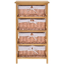 Wicker 4-Tier Storage Basket Shelf Brown