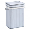 70L Flip Lid Bamboo Laundry Basket Grey