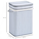 70L Flip Lid Bamboo Laundry Basket Grey