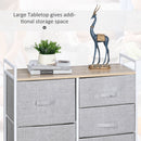 Metal Frame 5-Fabric Drawer Home Storage Unit Grey