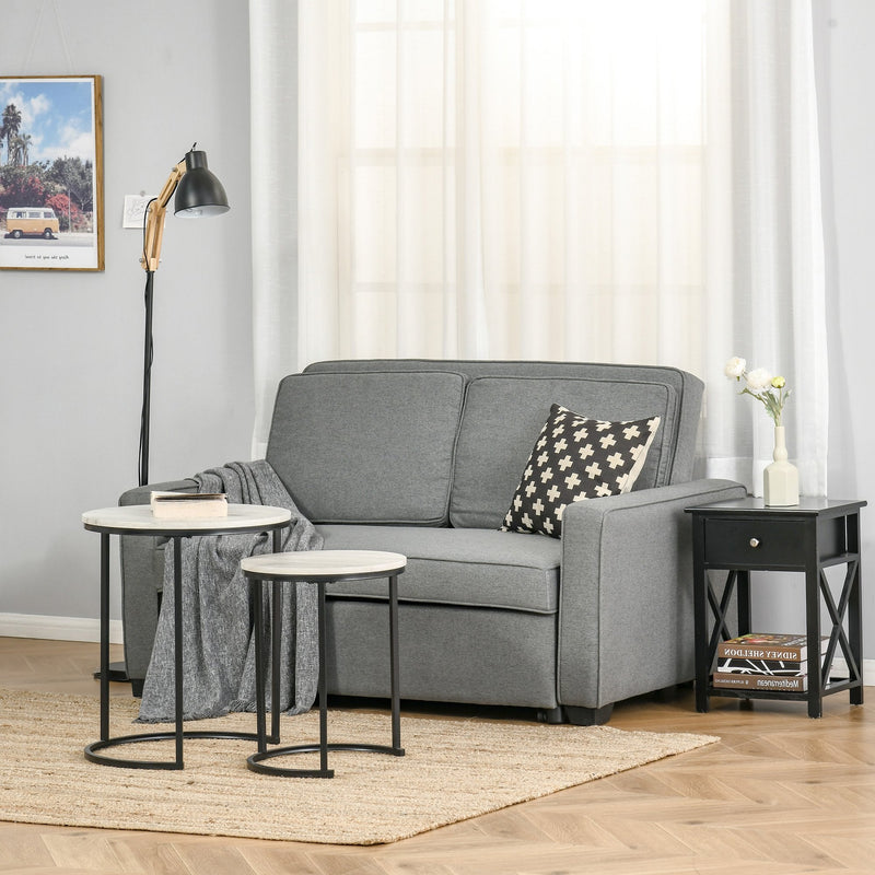 2 Seater Sofa Bed Click Clack Couch Sleeper Settee for Living Room & Bedroom, Grey Modern Settee