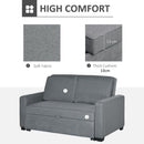 2 Seater Sofa Bed Click Clack Couch Sleeper Settee for Living Room & Bedroom, Grey Modern Settee