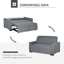 2 Seater Sofa Bed Click Clack Couch Sleeper Settee for Living Room & Bedroom, Grey Modern Settee