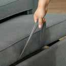 2 Seater Sofa Bed Click Clack Couch Sleeper Settee for Living Room & Bedroom, Grey Modern Settee