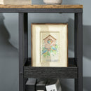 Industrial Mobile Sofa Side Table with 3-Tier Storage Shelving, 4 Lockable Wheels and Steel Frame for Bedroom - Brown Rustic