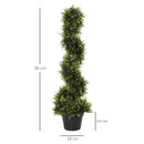 HOMCOM Outsunny Set Of 2 90cm Artificial Spiral Topiary Trees With Pot Fake Indoor Outdoor Use