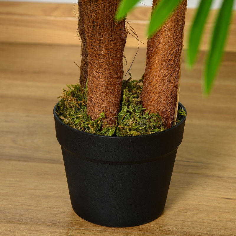 HOMCOM Outsunny Artificial Palm Tree Decorative Plant 19 Leaves w/ Nursery Pot Fake Tropical Tree Indoor/Outdoor décor 120 cm