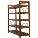25 Pairs Shoe Rack W/ Slipper Hanger-Teak Colour