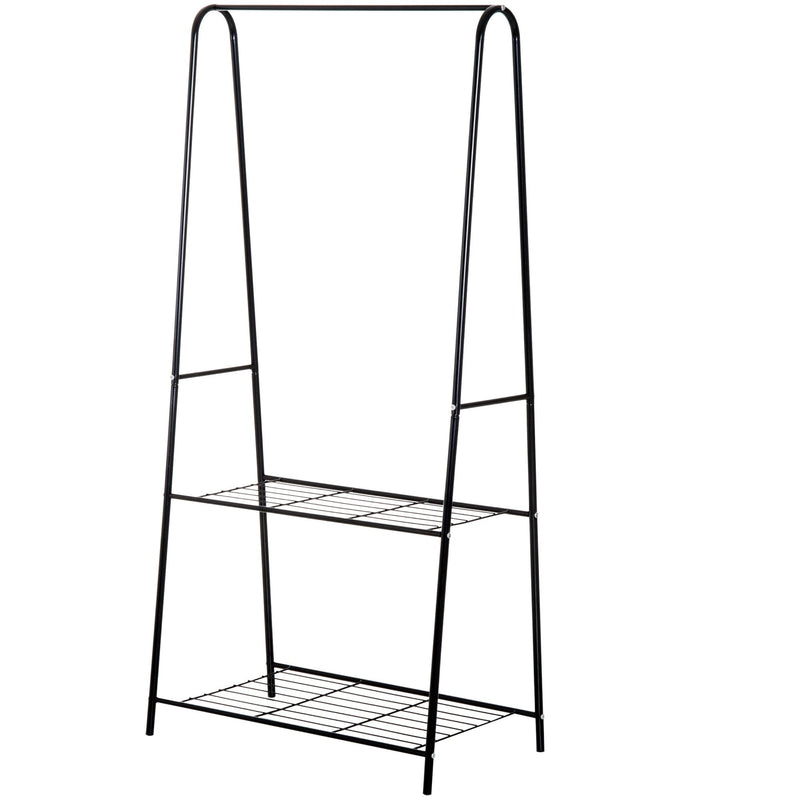 Clothes Rack, 2-Tier, A Shaped, Steel-Black