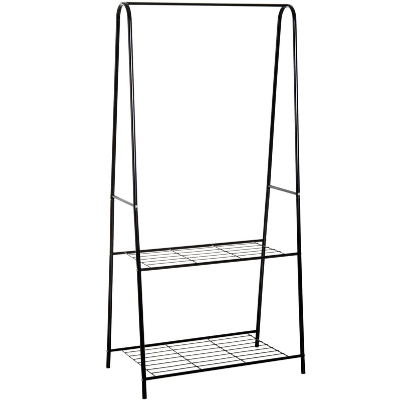 Clothes Rack, 2-Tier, A Shaped, Steel-Black