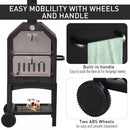 Outsunny 3-Tier Freestanding Outdoor Pizza Oven & Charcoal BBQ Grill - Black