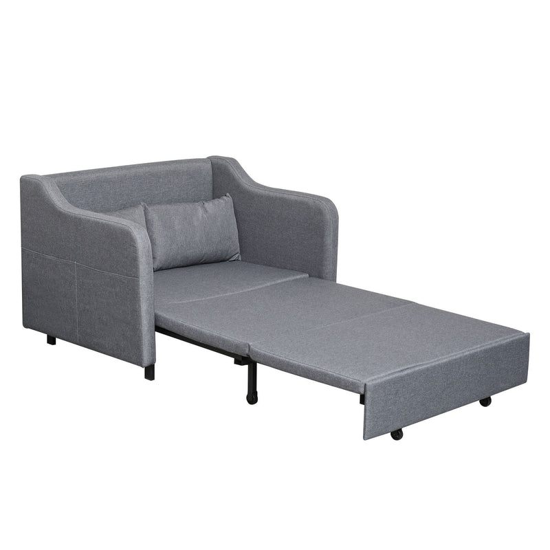 Modern Two Seater Sofa Convertible Sleeper Sofa Bed w/ Armrest Living Room