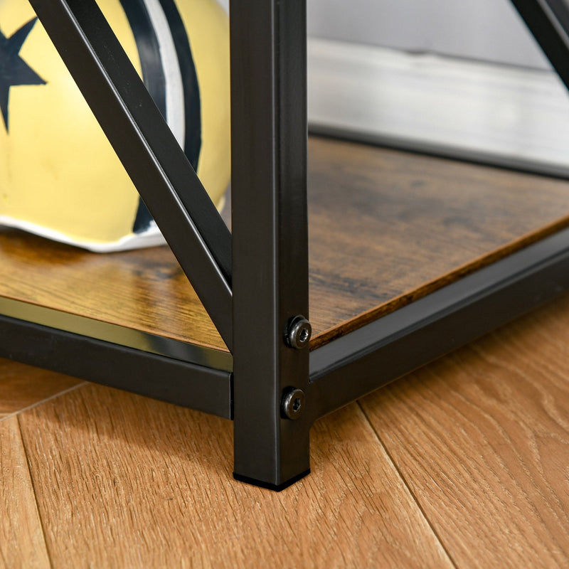 Industrial Storage Shelf Bookcase Floor Standing Display Rack with Metal Frame for Living Room & Study