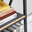 Industrial 4-Tier Bookcase Storage Organizer, Display Rack Open Floor Standing Shelving Unit with Metal Frame for Home Office Study, Blue Organizer