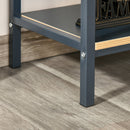 Industrial 4-Tier Bookcase Storage Organizer, Display Rack Open Floor Standing Shelving Unit with Metal Frame for Home Office Study, Blue Organizer