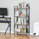 Industrial 4-Tier Bookcase Storage Organizer, Display Rack Open Floor Standing Shelving Unit with Metal Frame for Home Office Study, Blue Organizer