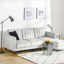 Upholstered Sofa bed Reversible Sectional Sofa Set Velvet-Touch Sleeper Futon with Footstool, Light Grey Modern